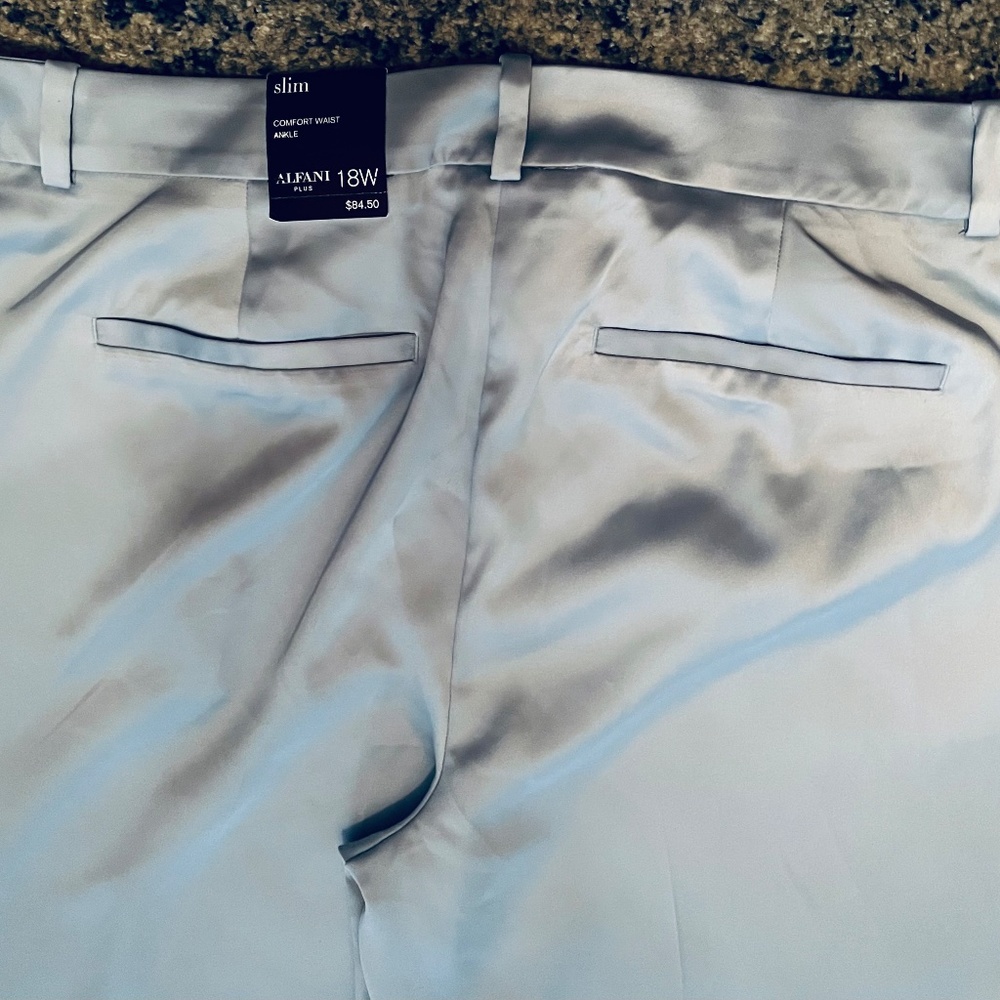 WOMANS 18W SLIM BLUE SATIN TROUSE NWT - Picture 4 of 7